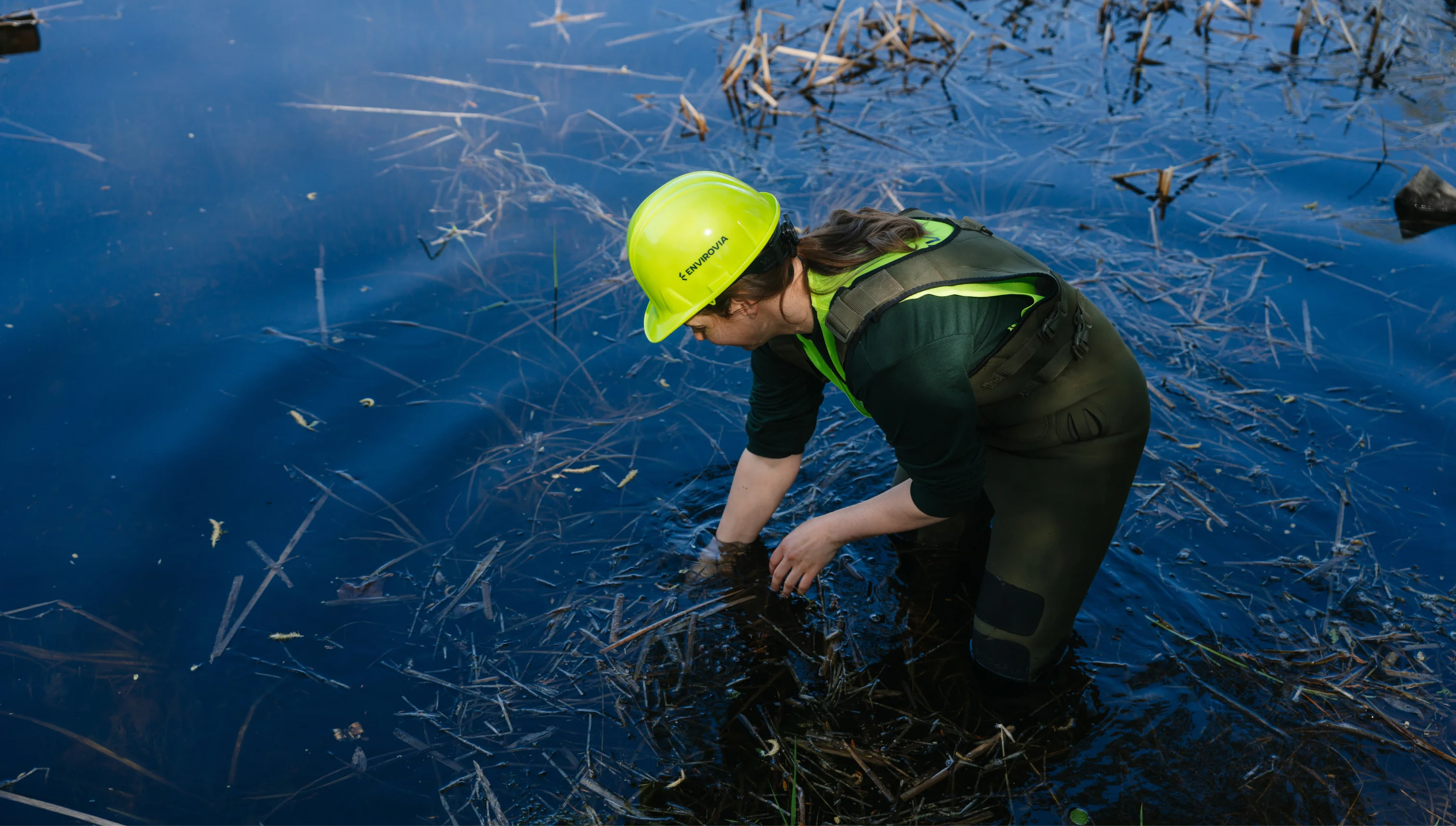 Biologiste effectuant un inventaire faunique en milieu naturel